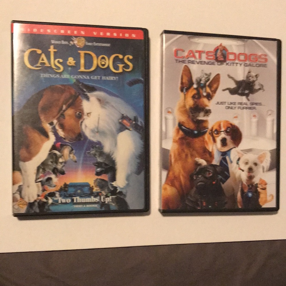 Two DVDs: Cats and Dogs and Cats & Dogs 2: The Revenge of Kitty Galore
